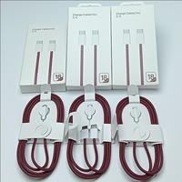 Câble de charge rapide USB-C vers USB-C tressé en nylon rouge bordeaux de 1 m, avec synchronisation des données, pour iPhone 15-18 (vente en gros)