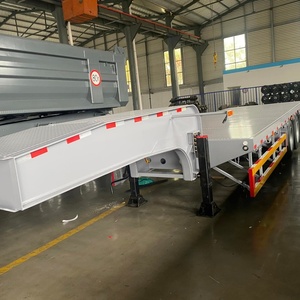 รถพ่วงกึ่งพ่วงแบบ Lowboy Lowbed 3 เพลา ขยายได้ ระบบไฮดรอลิก ราคาโรงงาน รับน้ำหนัก 60 ตัน สำหรับขนส่งเครื่องจักรหนัก - Product Image 4