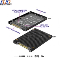 Tarjeta Adaptadora de Expansión U.2 SFF-8639 a M.2 Key M/B+M para SSD + Carcasa de Plástico para SSD NVME SATA 2230 2242 2260 2280