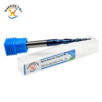 Fraise à queue conique en carbure de tungstène de haute précision avec revêtement Nano Bleu, queue de 6 mm, pour gravure sur bois, support OEM/ODM