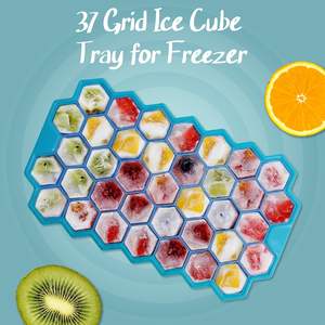 Molde para Cubitos de Hielo de Alta Calidad, 37 Cavidades, Diseño de Panal de Abeja, Bandeja para Cubitos de Hielo Hexagonales con Tapa de Silicona, Libre de BPA - Product Image 5