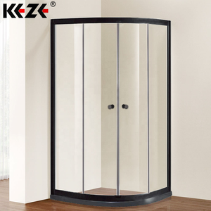 Puertas de Ducha Curvas de Vidrio para Baño, Modernas y Personalizadas, de Aluminio, con Marco Cepillado, Revestimientos de Piedra y Cabina Deslizante - Product Image 4