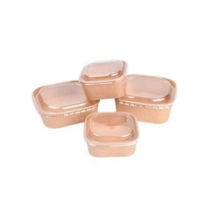 Tazones Desechables de Papel Kraft Marrón con Impresión en Dorado para Llevar, Ideales para Envasar Ensaladas, Pasteles, Sándwiches y Otros Alimentos, Material de Grado Alimenticio - Product Image 6