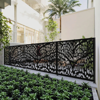 Panneau de clôture en alliage d'aluminium découpé au laser, revêtement poudré, séparateur décoratif, écran d'intimité, clôture de jardin, modélisation 3D