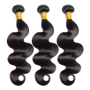 Perismoda brasiliana Remy Hair umani fasci macchina doppia trama extension onda libera 10-30 pollici solo colore più scuro - Product Image 4