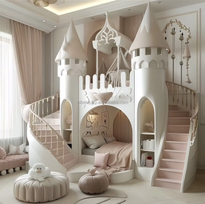 Litera de princesa <span class=keywords><strong>Castillo</strong></span> personalizada, cama bunker, literas rosas de lujo, juego de muebles de dormitorio <span class=keywords><strong>para</strong></span> <span class=keywords><strong>niñas</strong></span> - Product Image 4