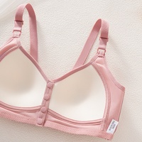 Soutien-gorge une pièce en dentelle à imprimé fleurs de cerisier avec détails boutonnés, ajustable, confortable, à bonnets couvrants, sans armatures, fermeture avant pour femme