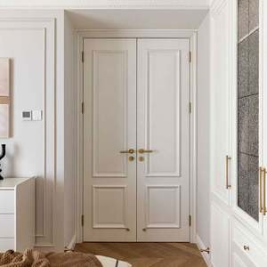 Porte intérieure de style français moderne avec âme en bois massif et surface en mélamine pour hôtel villa - Product Image 4