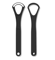 Vente chaude plusieurs styles nettoyeur de langue en cuivre en forme de cuillère réutilisable écologique Logo personnalisé langue en acier inoxydable noir