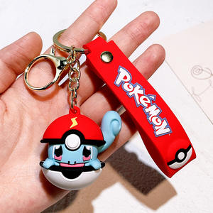 Porte-clés en PVC 3D de dessin animé mignon, porte-clés Pokeball Pokemoned, pendentif en caoutchouc pour sac, porte-clés Pikachued Charmander - Product Image 3
