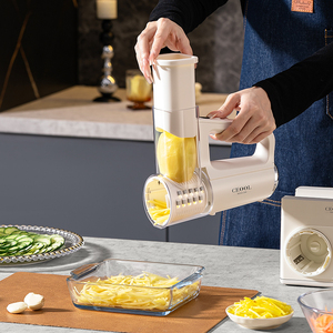 Machine <span class=keywords><strong>à</strong></span> glace pilée électrique domestique OEM noire avec trancheuse <span class=keywords><strong>à</strong></span> légumes, robot culinaire et préparateur de salades électrique 60W - Product Image 1