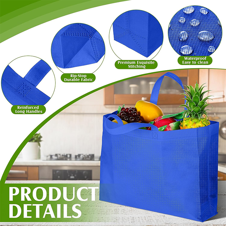 Eco grocery supermarket reusable recycled non-woven promotional custom non woven shopping tote bag with logo
