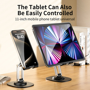 Support de téléphone réglable en ABS pour bureau avec base noire et bras argenté - Product Image 6