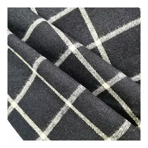 Custom Yarn Dyed Flannel Woven 170gsm Indonesia Polyester soft feel Flannel Check Shirts Fabrics