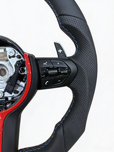 Volant sport en cuir personnalisé en gros, série E, à fond plat, avec support de palettes de changement de vitesse pour <span class=keywords><strong>BMW</strong></span> - Product Image 3