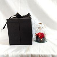 Rose éternelle petit ange couvercle en verre ornement Qixi Festival et cadeau de la Saint-Valentin-pour Noël nouvel an