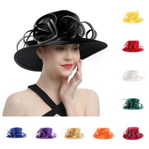 Mũ nhà thờ bằng vải satin cao cấp, phổ biến nhất, độc đáo, chụp ảnh cưới sang trọng, mũ trang trọng, mũ fascinator hoa, mũ cao nữ tính - Product Image 2