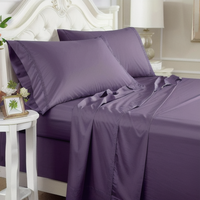 Drap de linge de lit en polyester 100% violet Queen Purple de gros design moderne