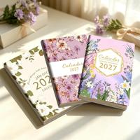 Agenda hebdomadaire et mensuel OEM Premium 2027 en anglais, français et espagnol, carnet de notes avec couverture en PU, journal avec LOGO