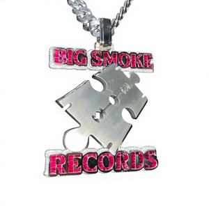 Colgantes Personalizados Unisex de Plata de Ley 925 con Moissanita Redonda de Corte Brillante Certificada GRA, Joyería Hip Hop Iced Out con Parte Trasera Sólida - Product Image 1