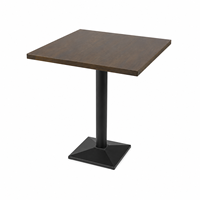 Ensemble de table à manger en bois de frêne massif avec structure en métal galvanisé estampé, utilisation intérieure/extérieure, taille personnalisée pour café, terrasse, restaurant