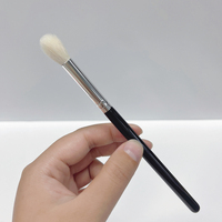 Individuelles Logo 6-teiliges Gratis-Muster Schwarzes Make-up-Pinsel-Set Ziegenhaar Augenbrauen-Blending Lippen-Lidschatten-Pinsel für die Augenpflege