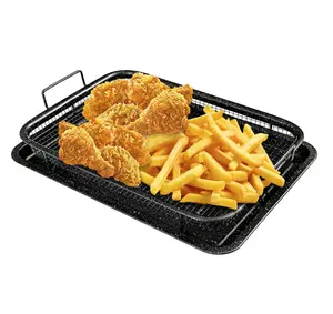 2 Stuk Koperen Scherper Lade Set Non Stick Bakplaat Oven Bakken Pan Met Frieten Mand