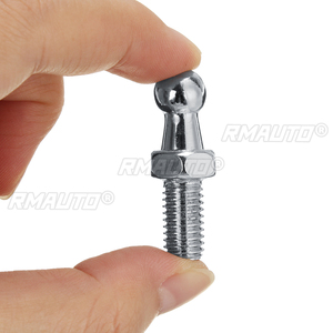 2 unidades de rótulas de bola universales plateadas de 10mm M8 para amortiguadores de gas de maletero y capó, con junta de válvula de resorte - Product Image 4