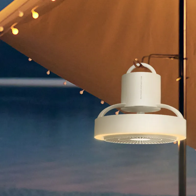 Portable Multi-Functional USB Rechargeable Electric Fan with Remote Control Small Desktop & Outdoor Lighting Hook Stand for Cars