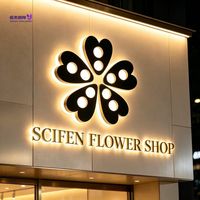 Enseigne murale personnalisée en acrylique et acier inoxydable avec halo lumineux 3D LED, étanche IP65, pour intérieur/extérieur, pour les devantures de magasins et les centres commerciaux