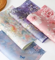 Papier d'emballage floral de style peinture à l'huile sicilienne, papier artistique FengHua pour bouquets