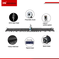 Machine de découpe de tuyaux au laser à fibre professionnelle de haute précision avec refroidissement par eau, découpe robuste à grande vitesse, capacité de 3000 kg