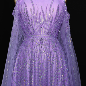 Vestido <span class=keywords><strong>de</strong></span> Noche Morado Jancember XD024 con Tirantes Finos, Vestido <span class=keywords><strong>de</strong></span> Gala con Cuentas, Corte en A, Vestido <span class=keywords><strong>de</strong></span> <span class=keywords><strong>Fiesta</strong></span> <span class=keywords><strong>de</strong></span> Cuento <span class=keywords><strong>de</strong></span> Hadas - Product Image 5