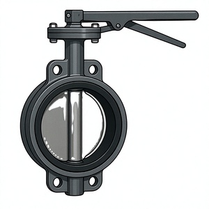 Alta calidad SAPCO CI cuerpo SS304 tipo oblea Manual válvula de mariposa 100mm operado por palanca agua aceite Gas EPDM/asiento de goma 150 # - Product Image 1