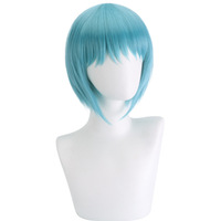 Perruque de cosplay Ainizi de 35 cm, bleu clair, Miki Sayaka, inspirée de l'anime japonais Madoka Magica