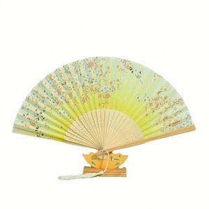 Éventail en bambou personnalisé en PVC écologique, matériau plastique durable, cadeau de mariage pour fournitures promotionnelles de fête et de danse - Product Image 1