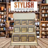 Présentoir de Comptoir Portable en Bois à 3 Niveaux pour Salons Professionnels, Foires Artisanales et Présentation de Savons
