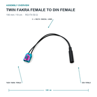 Kabel Adaptor Antena Radio Mobil Twin Fakra ke DIN Plug Tahan Air Universal OEM ODM Grosir FM AM Stereo Head Unit