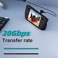 Adaptor USB3.1 20Gbps USB C ke Type C 2-in-1 ThunderBolt3 8K 100W Pengisian Cepat Konverter OTG Adaptor Data untuk MacBook