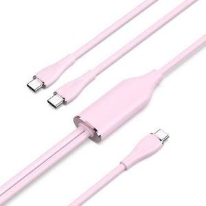 Cable USB tipo C 2 x macho, 100 W, 480 Mbps, 1.5 m, rosa - ideal para cargar dispositivos y transferencia rápida de datos. - Product Image 1