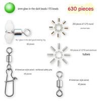 Kit de pêche Lumineux Gourd : Accessoires en boîte, 40 ensembles de montages de pêche haut et bas, accessoires de pêche