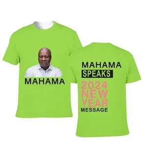 Huiyi 2024 Chinese supplier Ghana election t shirt green olivet Durable Ghana NDC campaign election t shirt and cap