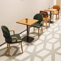 Ensembles de table et de chaises modernes en bois et en cuir PU pour salle à manger, salon ou centre commercial - Meubles de restaurant polyvalents pour café