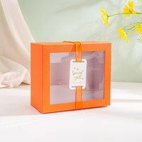 Boîte en papier kraft rigide avec fenêtre transparente personnalisée, avec logo personnalisé pour l'emballage de cadeaux et de jouets en peluche