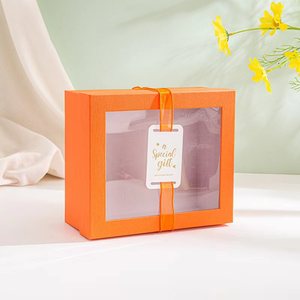 Boîte pliante en papier kraft avec fenêtre transparente personnalisée, emballage cadeau, boîte à tiroir pour jouets en peluche et artisanat - Product Image 5