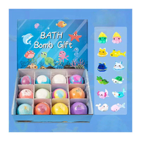 Coffret Cadeau de 12 Bombes de Bain pour Enfants avec Jouets Marins à l'Intérieur, Logo et Parfum Personnalisés, Bombes de Bain Artisanales