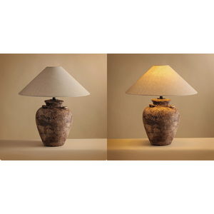 Lámpara <span class=keywords><strong>de</strong></span> Mesa Rústica Vintage con Base <span class=keywords><strong>de</strong></span> Cerámica Terracota y Pantalla <span class=keywords><strong>de</strong></span> Tela <span class=keywords><strong>de</strong></span> Lino, Lámpara <span class=keywords><strong>de</strong></span> Mesa <span class=keywords><strong>de</strong></span> Jarrón <span class=keywords><strong>de</strong></span> Terracota Vintage Hecha a Mano - Product Image 6