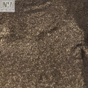 Tela de Punto Elástica Nanyee Textile Micro de 3 mm con Lentejuelas Brillantes Color Café Oscuro Bordadas en Toda la Superficie - Product Image 4