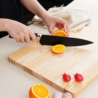 Ensemble de couteaux de cuisine en acier inoxydable 3Cr13 avec revêtement noir, 15 pièces, avec couteau de chef et ciseaux, boîte cadeau