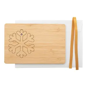 Tarjeta navideña de bambú, merchandising sostenible - Product Image 5